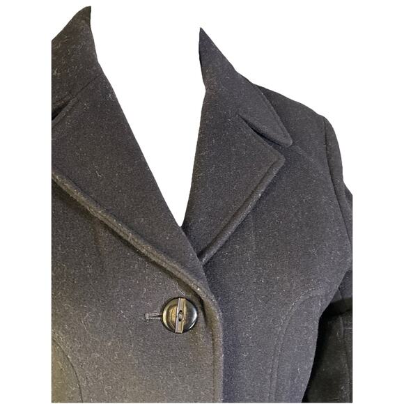 KENNETH COLE REACTION Women's Wool Blend Long Black Coat size 8 - Picture 2 of 8